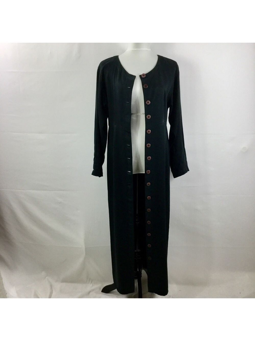 Vintage KIKO COMFORT CLOTHING Empire Waist Maxi Shirt Dress 100% Tencel Size S - Picture 13 of 16